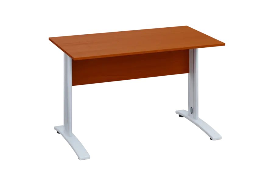 EPK 17 - 12 stůl kancelářský, kovová podnož bílá, deska 18 mm, široký 1200 mm, třešeň šumavská